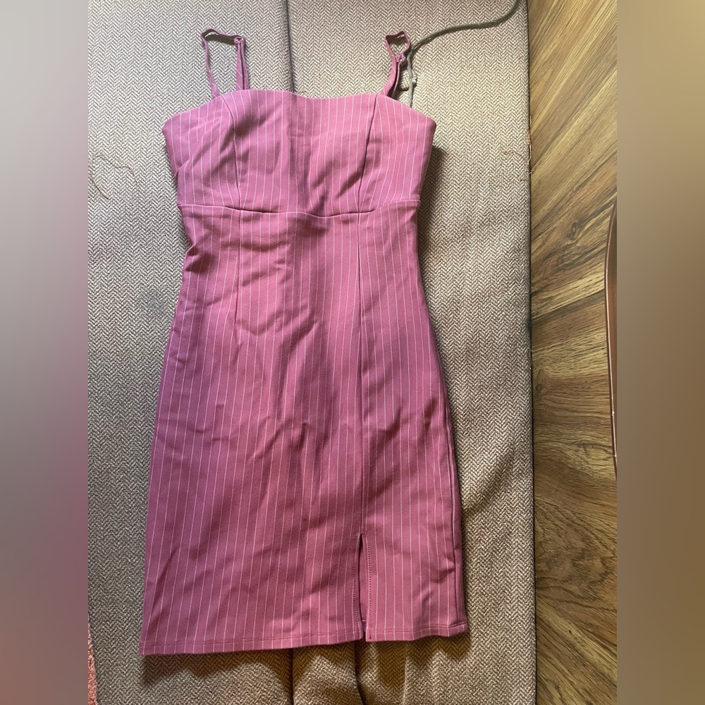 Elegant Pink Striped Dress